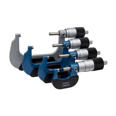 Mikrometerskrue 0-25 x 0,01 mm med stor trommel og 1/100-inddeling